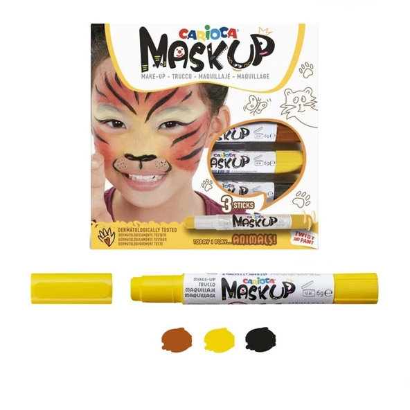 ZeycanHome Carioca Mask Up Yüz Boyası 3 Renk Animals Kız Erkek Çocuk Oyuncak Eğitici Oyuncaklar ürün görseli 1