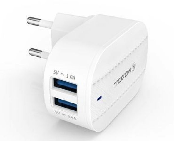 Moxcll 2 USB Çıkışlı Hızlı İphone Lightning  Şarj Aleti MXL-T14 - 3