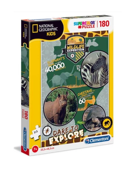 Clementoni 180 Parça Puzzle National Geographic Kids Wildlife Expedition 29207