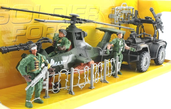 ZeycanHome Atv ve Helikopterli Askeri Oyun Seti Kız Erkek Çocuk Oyuncak Eğitici Oyuncaklar - Resim 3