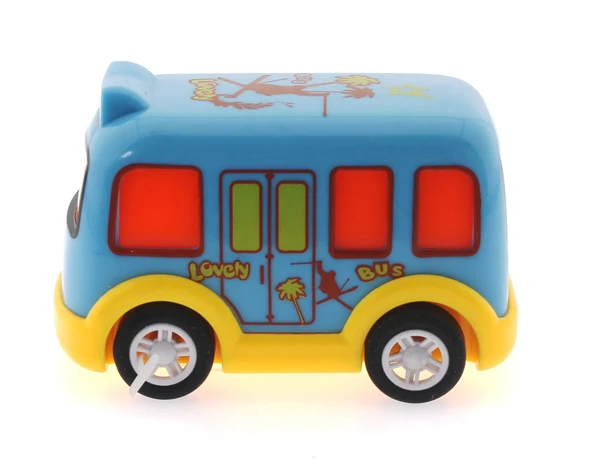 ZeycanHome Çek Bırak Mini Sevimli Mavi Otobüs Kız Erkek Çocuk Oyuncak Eğitici Oyuncaklar - Resim 2