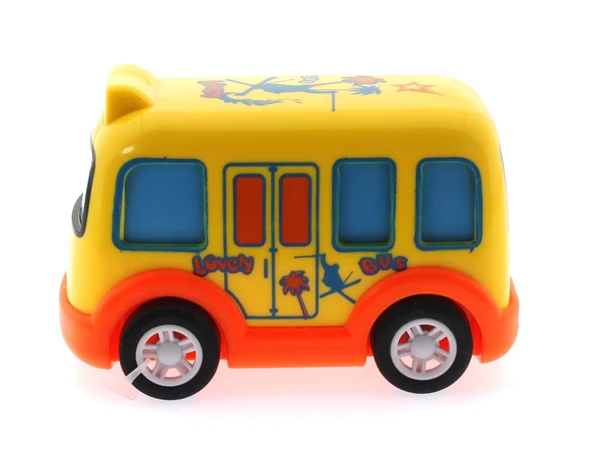 ZeycanHome Çek Bırak Mini Sevimli Sarı Otobüs Kız Erkek Çocuk Oyuncak Eğitici Oyuncaklar - Resim 2