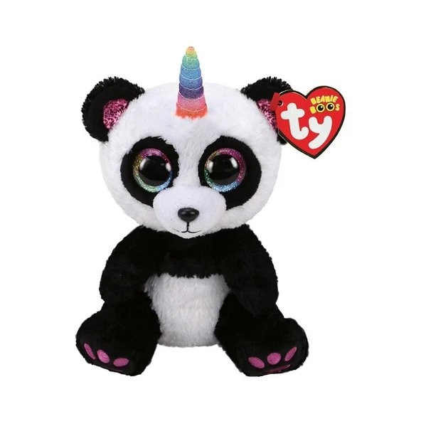 ZeycanHome TY Beanie Boos Boynuzlu Panda-Paris 15cm Kız Erkek Çocuk Oyuncak Eğitici Oyuncaklar ürün görseli 1