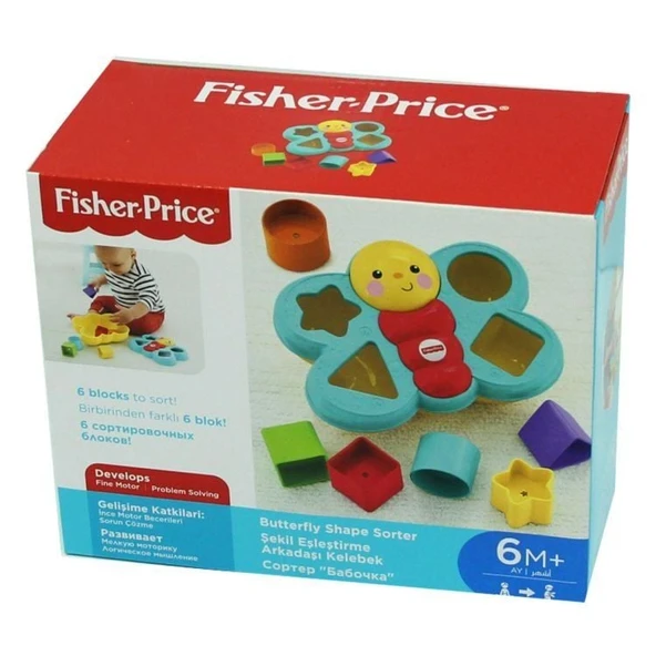 ZeycanHome Fisher Price Şekil Eşleştirme Arkadaşı Kelebek Kız Erkek Çocuk Oyuncak Eğitici Oyuncaklar - 3