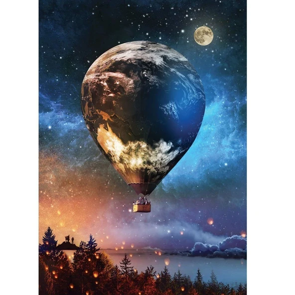 ZeycanHome 5013 Ay'a Yolculuk 1000 Parça NEON Puzzle Kız Erkek Çocuk Oyuncak Eğitici Oyuncaklar - Resim 2