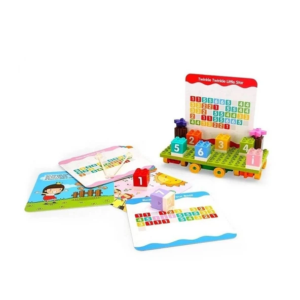 ZeycanHome 414 Dubie Müzik Treni / 25 parça +6 Kart /+3 yaş Kız Erkek Çocuk Oyuncak Eğitici Oyuncaklar - Resim 3