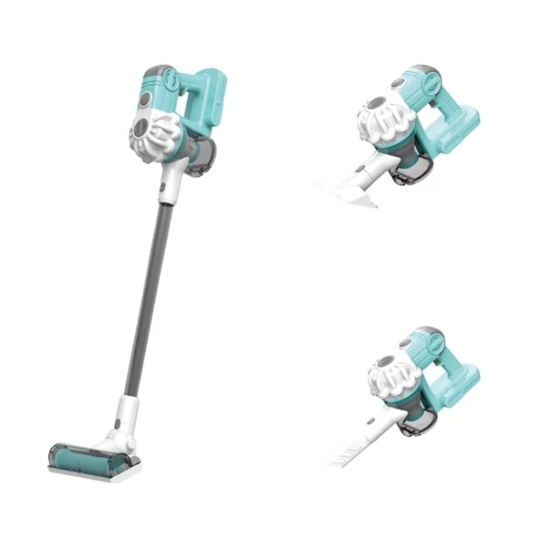 ZeycanHome Dikey Elektrik Süpürgesi Yeşil-Gri (3 in1 ) Kapalı Kutu Kız Erkek Çocuk Oyuncak Eğitici Oyuncaklar - Resim 2
