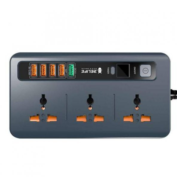 Relife Rl-316D Akıllı Priz Akım Korumalı 5 Usb 5V-3.4A Qc 3.0 - 2