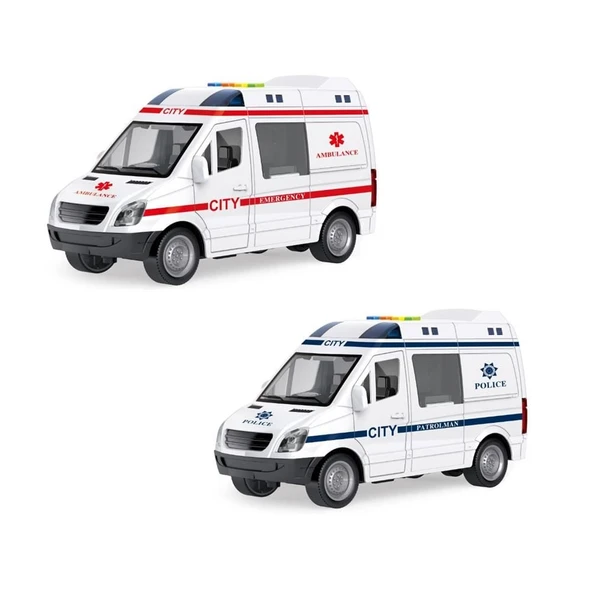 ZeycanHome 1:16 Sürtmeli Sesli Işıklı Ambulans Ve Polis Arabası Kız Erkek Çocuk Oyuncak Eğitici Oyuncaklar ürün görseli