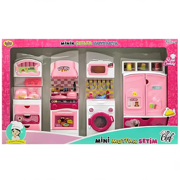 ZeycanHome Oydaş Minik Sefler 4lü Dolap Seti 02365 Kız Erkek Çocuk Oyuncak Eğitici Oyuncaklar - 2