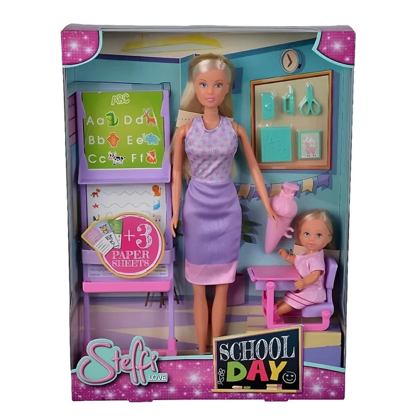 ZeycanHome Steffi Love Okul Günü Kız Erkek Çocuk Oyuncak Eğitici Oyuncaklar - 2