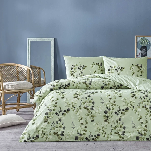 Taç Leif Ranforce Tek Kişilik Nevresim Takımı Yeşil ürün görseli 1