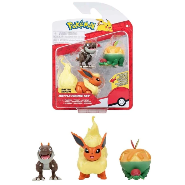 ZeycanHome POK 95155-L Pokemon Battle 3'lü Figür Seti Seri -Necotoys Kız Erkek Çocuk Oyuncak Eğitici Oyuncaklar - Resim 3