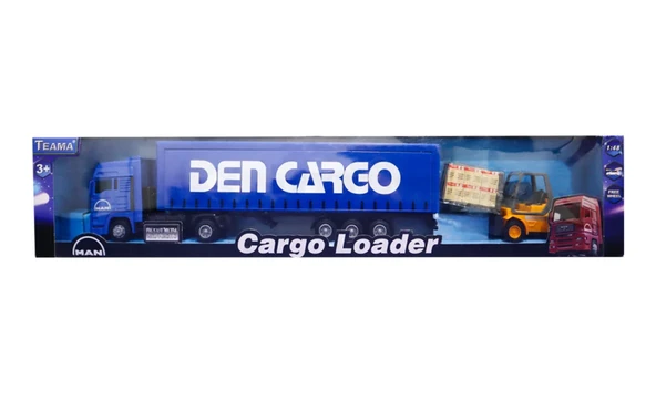 ZeycanHome Kutulu Sürtmeli Forklift ve Mavi Konteynır Tır Kız Erkek Çocuk Oyuncak Eğitici Oyuncaklar ürün görseli 1