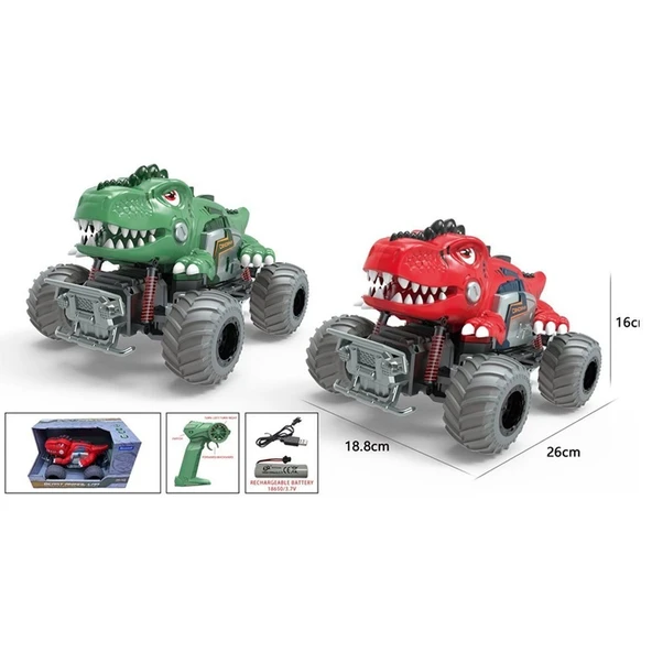 ZeycanHome YD898-MT1892 Uzaktan Kumandalı Full Fonksiyon 2.4G Süspansiyonlu Dinozor Araba Kız Erkek Çocuk Oyunc ürün görseli 1