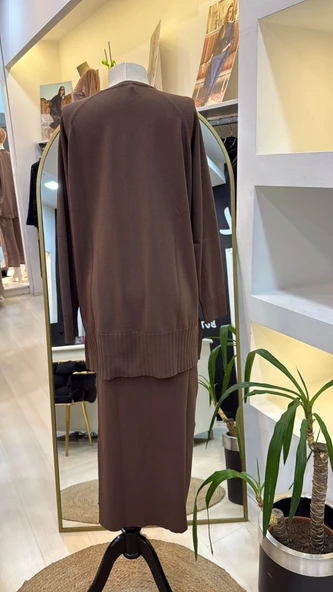 Nuss 1350 Kazayağı Merserize Etekli Takım kahve - Resim 4