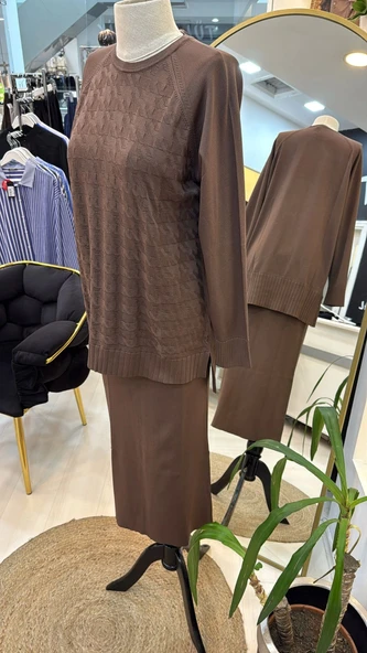Nuss 1350 Kazayağı Merserize Etekli Takım kahve - Resim 7