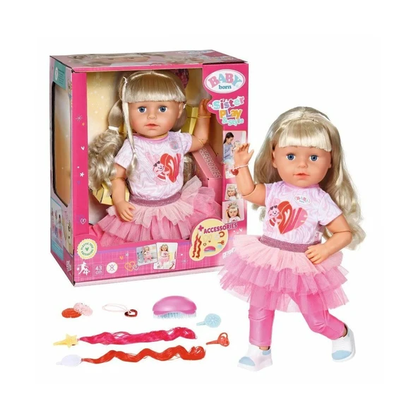 ZeycanHome 833018 Baby Born Kız Kardeş Bebeği 43cm Kız Erkek Çocuk Oyuncak Eğitici Oyuncaklar ürün görseli