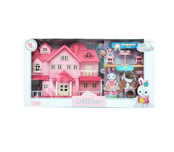 ZeycanHome Bay Dreamy Villa ve Evcil Hayvanlı Mini Tavşan Oyun Seti Kız Erkek Çocuk Oyuncak Eğitici Oyuncaklar ürün görseli 1