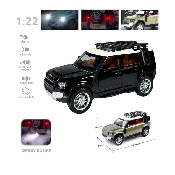 ZeycanHome HCL-510A Çek Bırak 1:22 Sesli Ve Işıklı Buharlı DF Metal Jeep Kız Erkek Çocuk Oyuncak Eğitici Oyunca ürün görseli