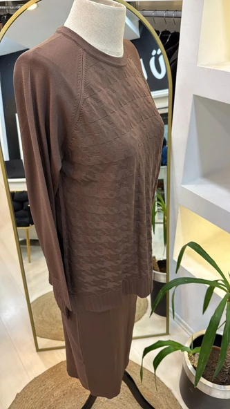 Nuss 1350 Kazayağı Merserize Etekli Takım kahve - Resim 5