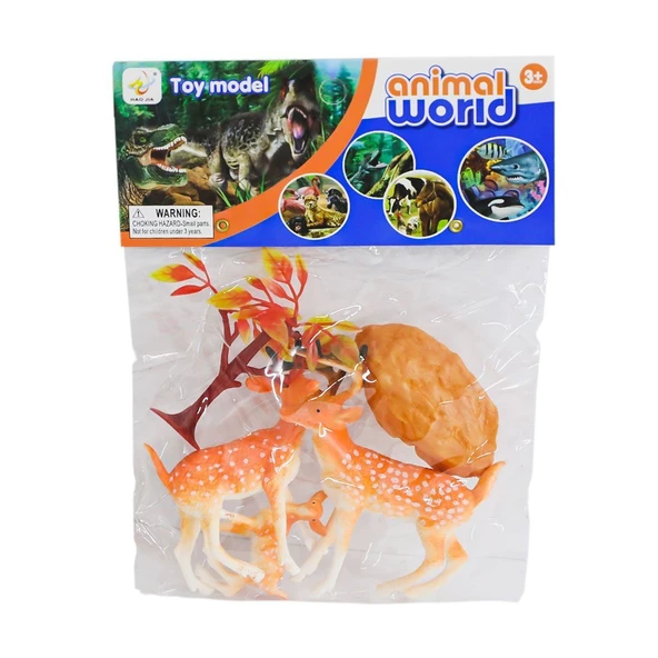 ZeycanHome HJ666-6A PVC Panda ve Geyik Ailesi Kız Erkek Çocuk Oyuncak Eğitici Oyuncaklar ürün görseli 1