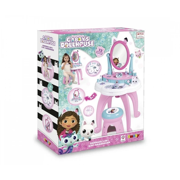 ZeycanHome Smoby Gabby Makyaj Masası Ayaklı Kız Erkek Çocuk Oyuncak Eğitici Oyuncaklar ürün görseli 1