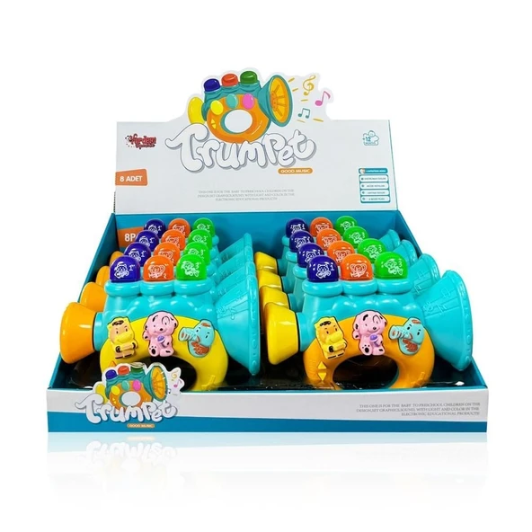 ZeycanHome JLG-855-38A IŞIKLI VE MÜZİKLİ TROMPET BEBEK - 1adet Stokta Olan Gönderilir Kız Erkek Çocuk Oyuncak E - 1