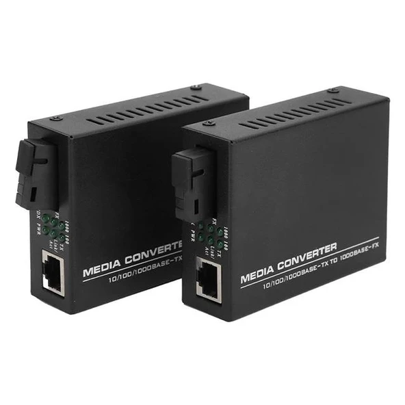 Powermaster PM-22107 1000 Mbps 3 Km Single Mode Fiber Optik Ethernet Medya Dönüştürücü - 3