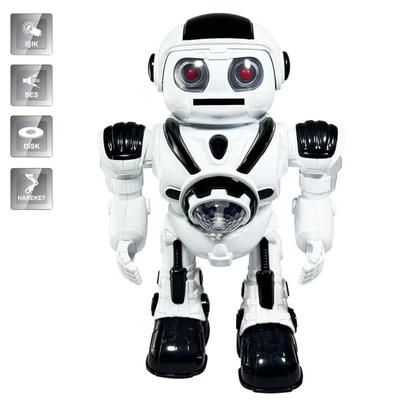 ZeycanHome DF-6022 IŞIKLI VE MÜZİKLİ DİSK ATAN UZAYLI ROBOT Kız Erkek Çocuk Oyuncak Eğitici Oyuncaklar - 2