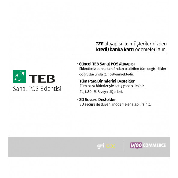 WooCommerce / Wordpress - TEB Sanal POS Modülü