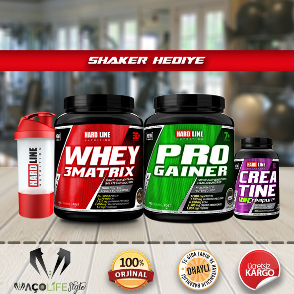 Hardline Whey 3Matrix 908Gr+Progainer 1406 Gr+Creapure 120 Kapsül