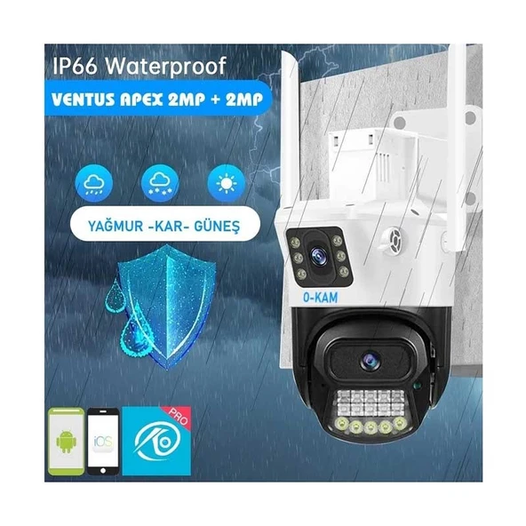 O-Kam 6015 Speed Dome Full HD 3 MP Gece Görüşlü IP Wi-Fi Güvenlik Kamerası - Resim 3