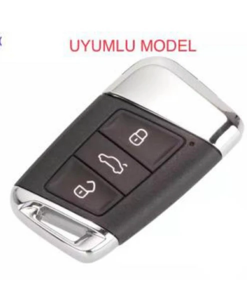 Passat B8 Arteon Tiguan Ateca ve Süper B Anahtar Kılıfı 2.Resime Bakınız Siyah/Gümüş - Resim 2