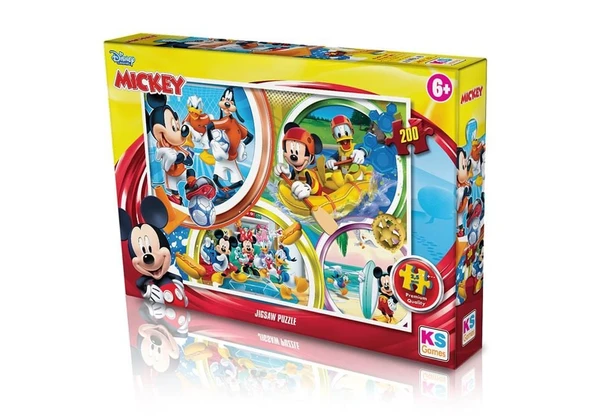 ZeycanHome Ks Games 200 Parça Mickey Mouse Puzzle Kız Erkek Çocuk Oyuncak Eğitici Oyuncaklar - 1