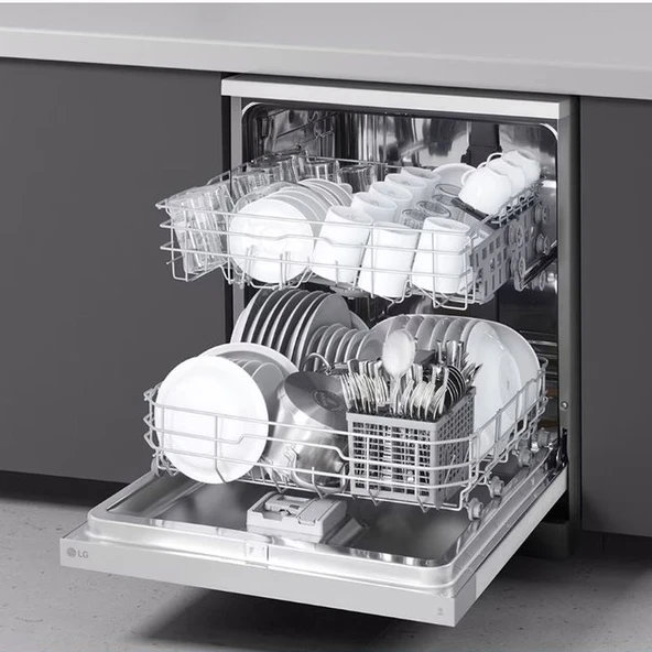 LG DFC612FVE 5 Programlı 14 Kişilik Gümüş Bulaşık Makinesi - Resim 6
