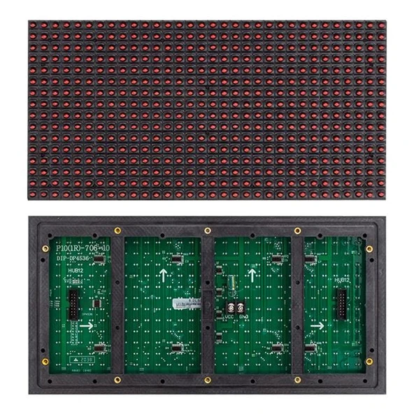 P10 Dip Led Panel 16x32 Cm Kırmızı Dış Mekan - 2
