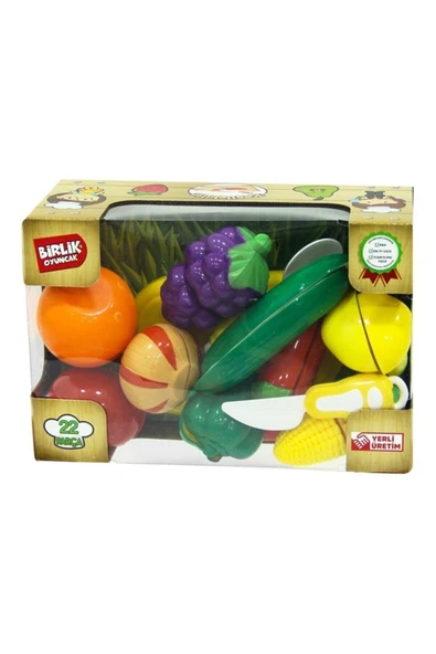 Birlik Oyuncak 22 Parça Meyve Sebze Kesme Seti - 2