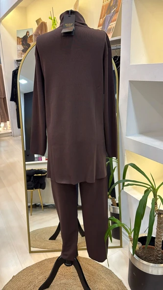 Nuss pantolonlu triko takim 1353 kahve - 8