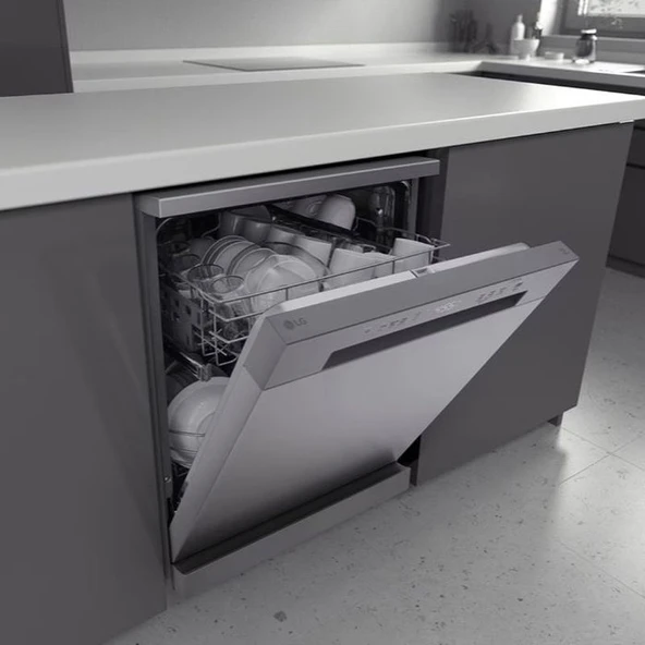 LG DFC612FVE 5 Programlı 14 Kişilik Gümüş Bulaşık Makinesi - Resim 9