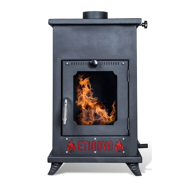 Etinova Eti-K2 Küçük Fırınsız Odun ve pelet yakan Şömine Tipi Pelet Soba