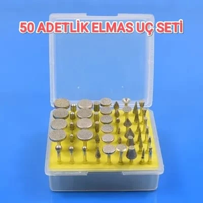 50'li Elmas Gravür Uç Seti – Mini Taşlama & Oyma Uçları | Çok Amaçlı Dremel Uyumlu - 1