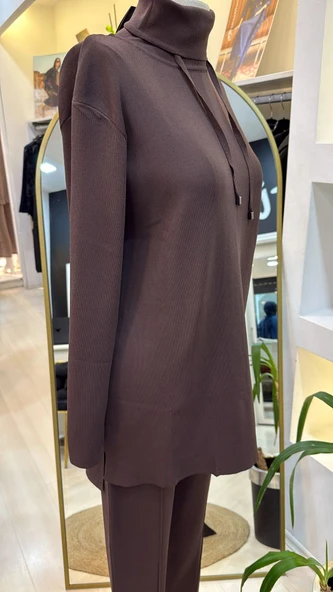 Nuss pantolonlu triko takim 1353 kahve - 7