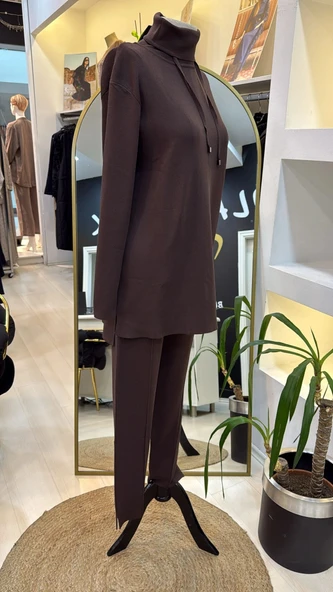 Nuss pantolonlu triko takim 1353 kahve - 9
