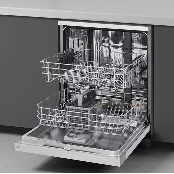 LG DFC612FVE 5 Programlı 14 Kişilik Gümüş Bulaşık Makinesi - Resim 5