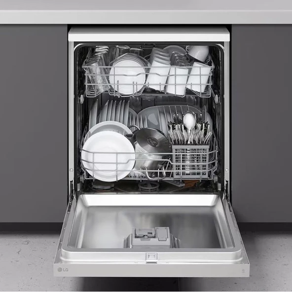 LG DFC612FVE 5 Programlı 14 Kişilik Gümüş Bulaşık Makinesi - Resim 4