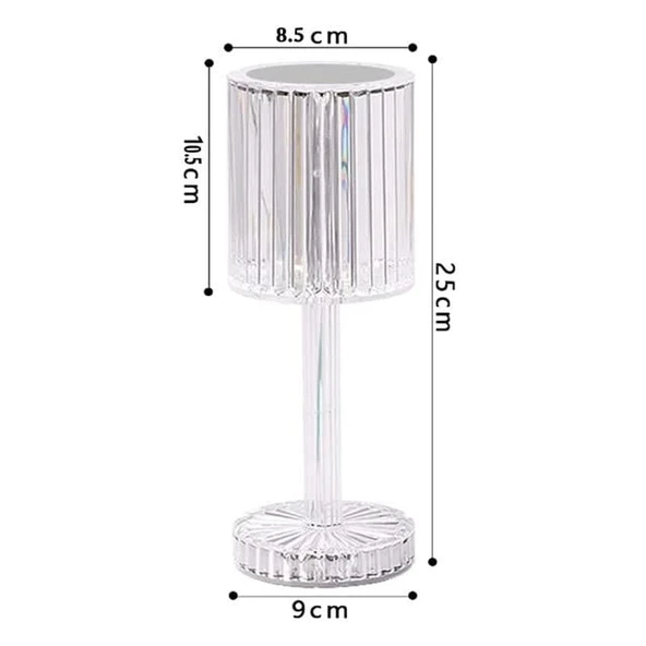 PowerMaster HA-1788 Dekoratif RGB LED'li Ambiyans Masa Gece Lambası Şarjlı Dokunmatik Tuşlu - 2