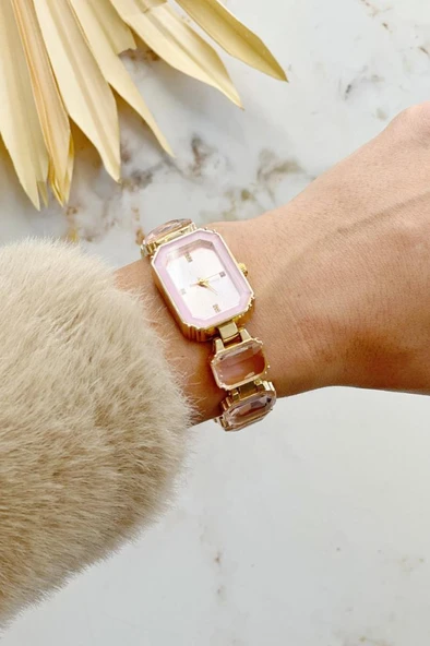 Aosta Pembe Gold Kadın Kol Saati - Resim 2