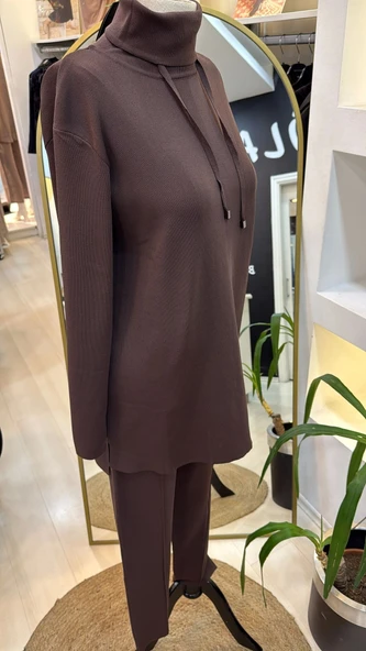 Nuss pantolonlu triko takim 1353 kahve - 11