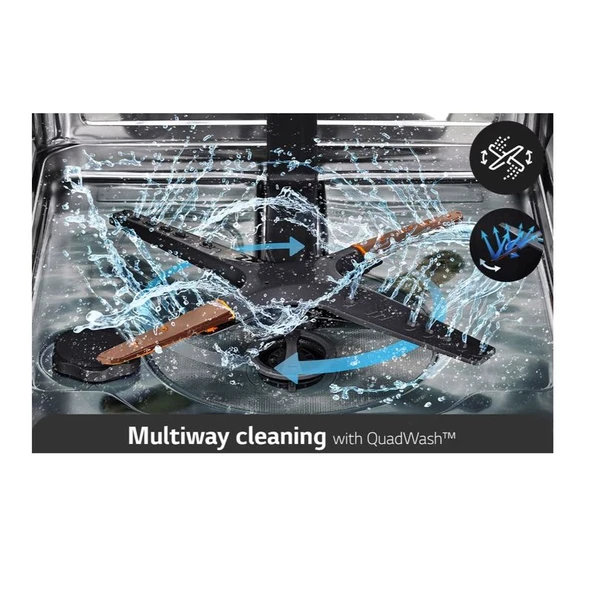 LG DFC612FVE 5 Programlı 14 Kişilik Gümüş Bulaşık Makinesi - Resim 7